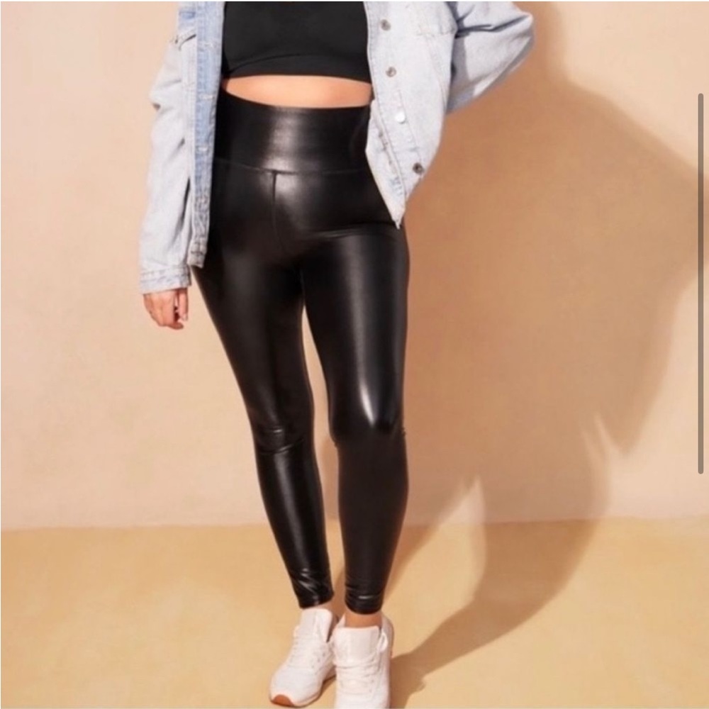 Knix x Papaya Sculpt High Waisted Metallic Faux Liquid Leather Legging